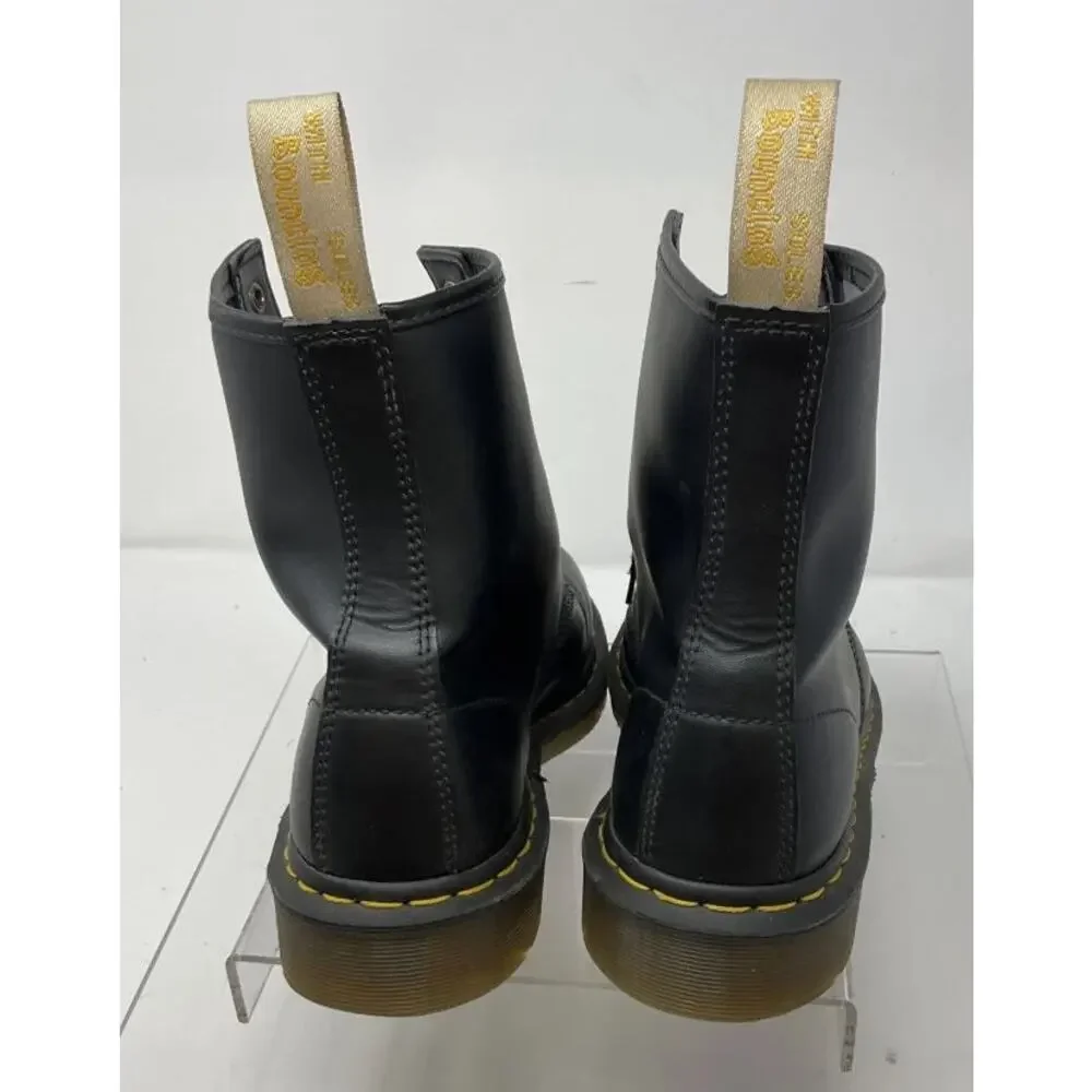 Dr. Martens 14045 Black Vegan Felix Leather 8-Eye Lace-Up Combat Boot Sz 11M 12L